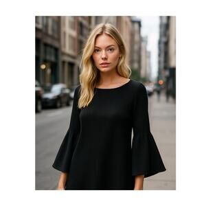 Sail to Sable ladies Bell Sleeve lined suede vibes top black Size Small Mob Wife